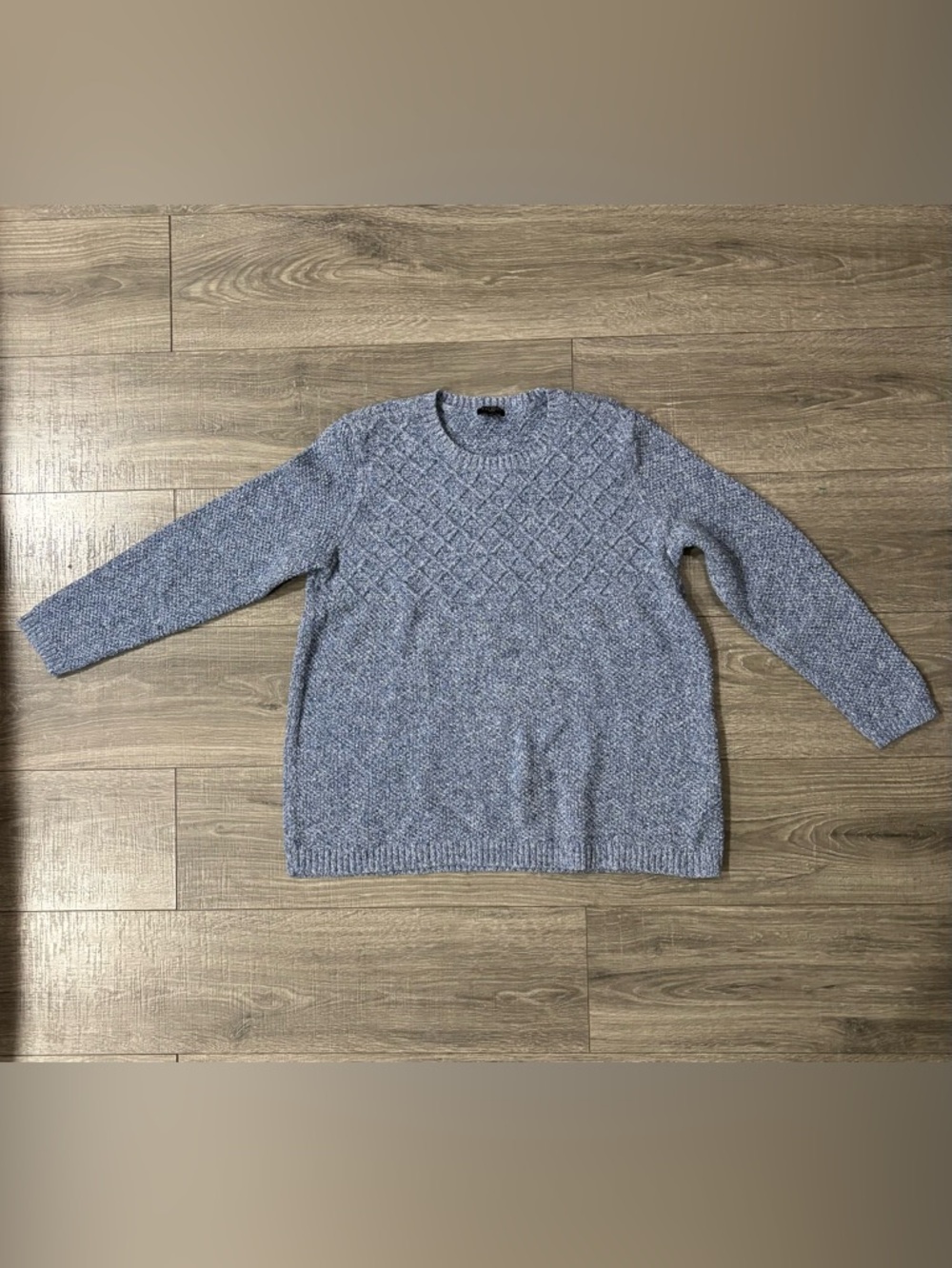 Talbots Petite XL Sweater Blue Marled Knit Pullover Textured Cozy